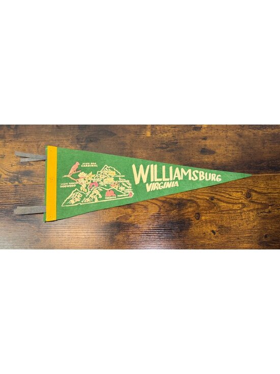 Other - Vintage Williamsburg Virginia Felt Souvenir Pennant With State Map Graphics